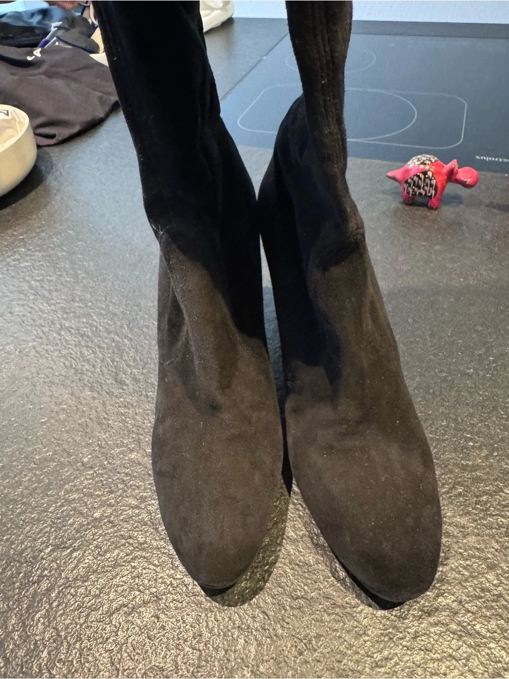 Stuart Weitzman Black Over-the-Knee Suede Boots